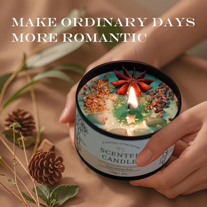 Home Fragrance Aromatherapy - Creative Crystal Aromatherapy Candle 6OZ -