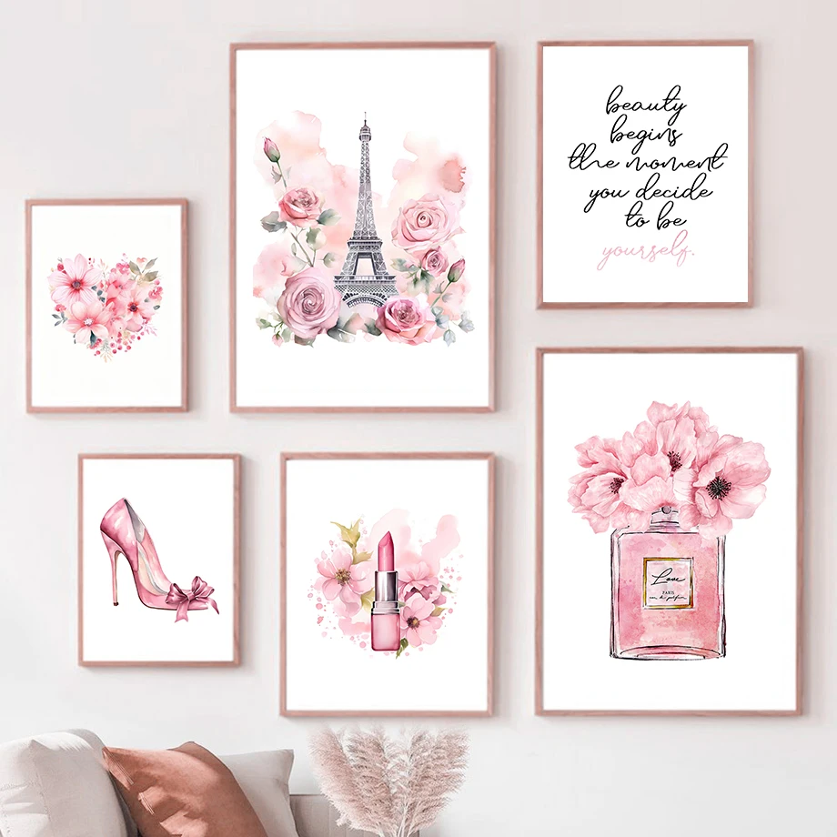 Paris Fashion Art Poster Pink  - Room Spray Bottle recension och pris