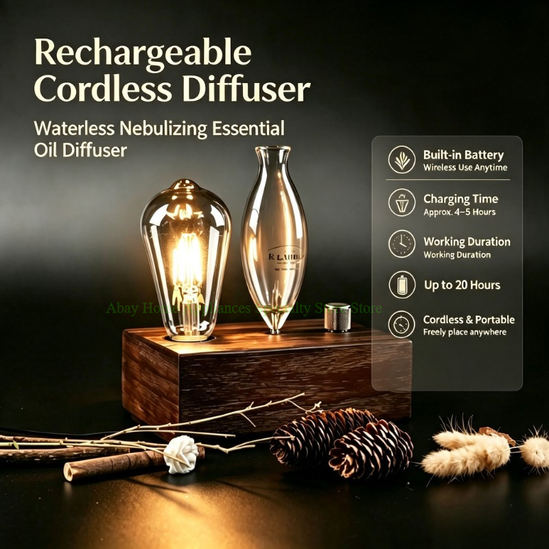 Rechargeable Waterless Nebuliz - Home Fragrance Essential Oils recension och pris