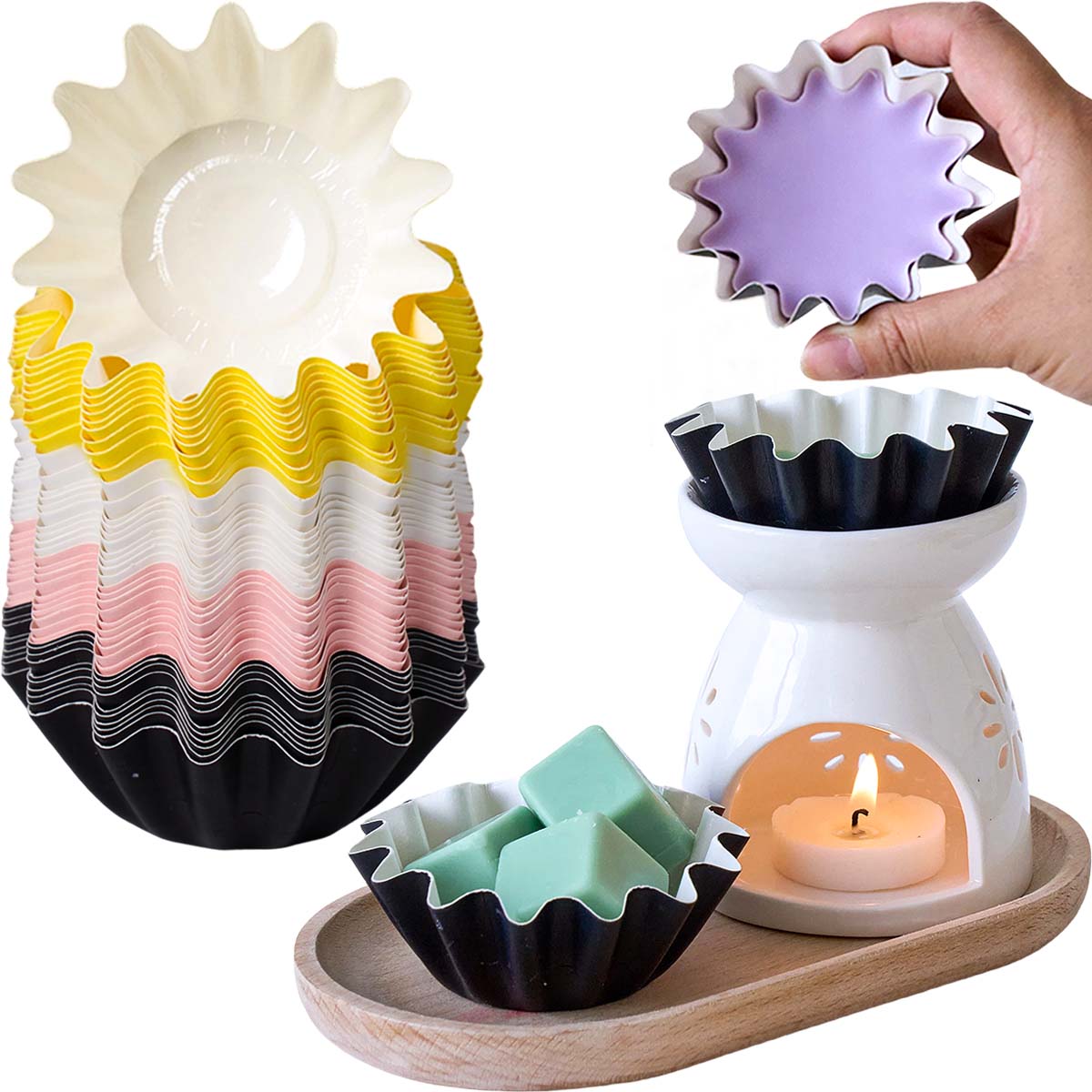 10pcs Wave Edge Wax Coated Pap - Home Fragrance Edg recension och pris