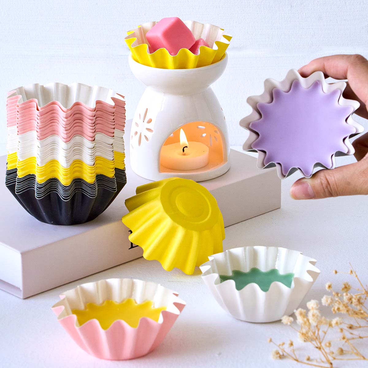 10pcs Wave Edge Wax Coated Pap - Home Fragrance Edg recension och pris